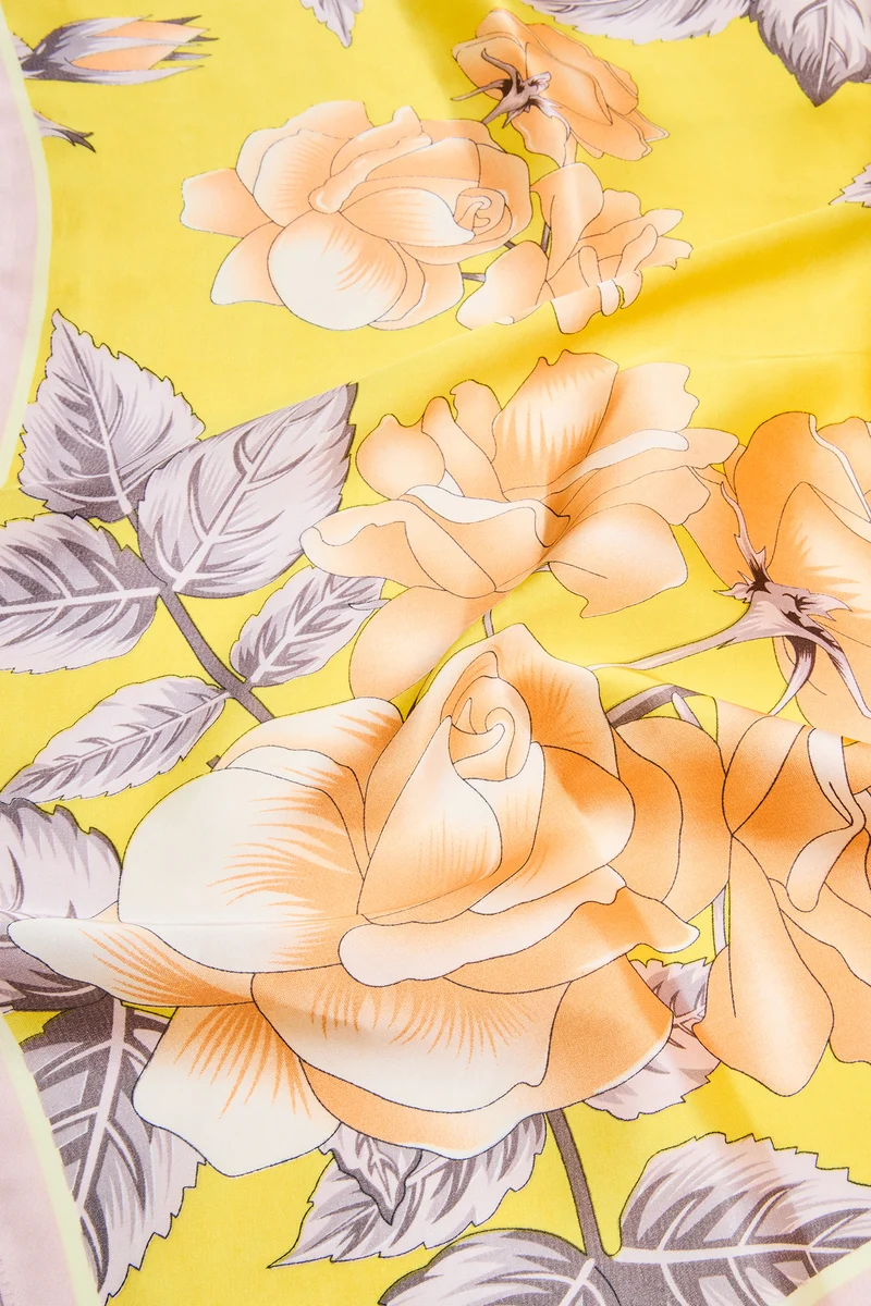 Japanese Garden Head Scarf - Yellow/combo