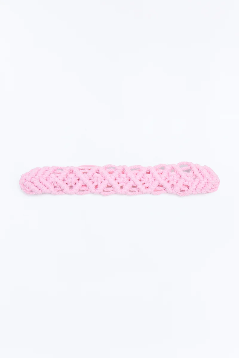 Braid My Hair Crochet Headband - Pink