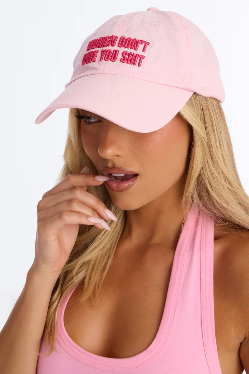 Don't Owe You Baseball Hat - Pink/Pink