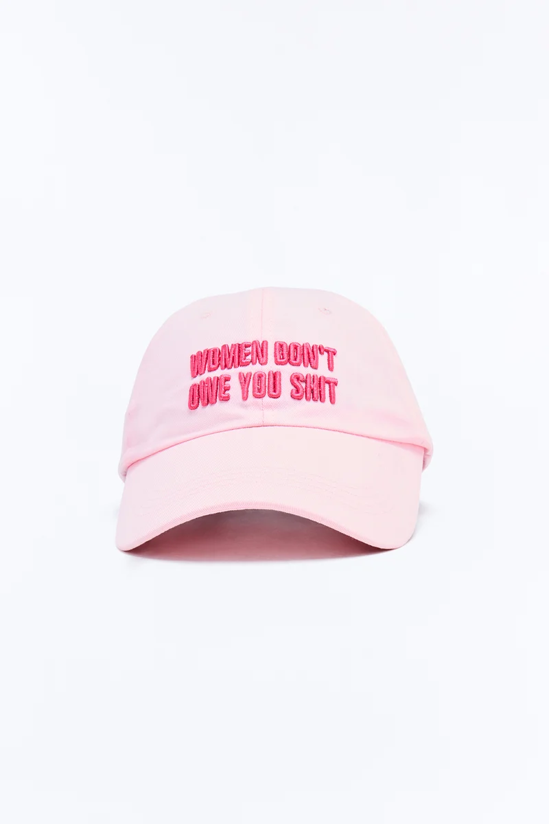 Don't Owe You Baseball Hat - Pink/Pink