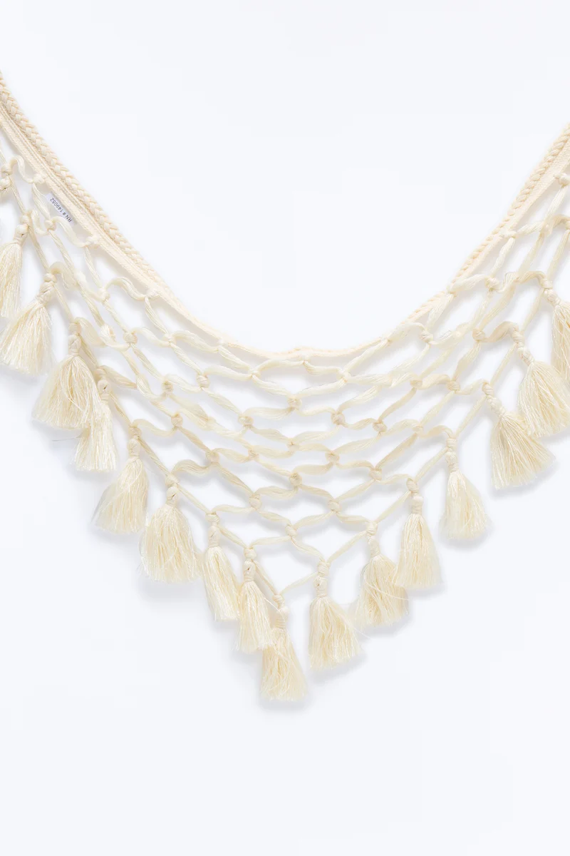 Dancing On Hot Sand Triangle Crochet Belt - Ivory