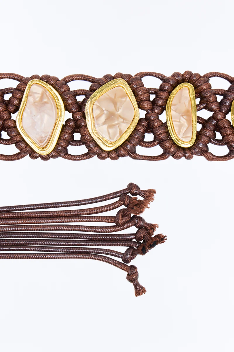 Tell Me My Future Crochet Belt - Brown
