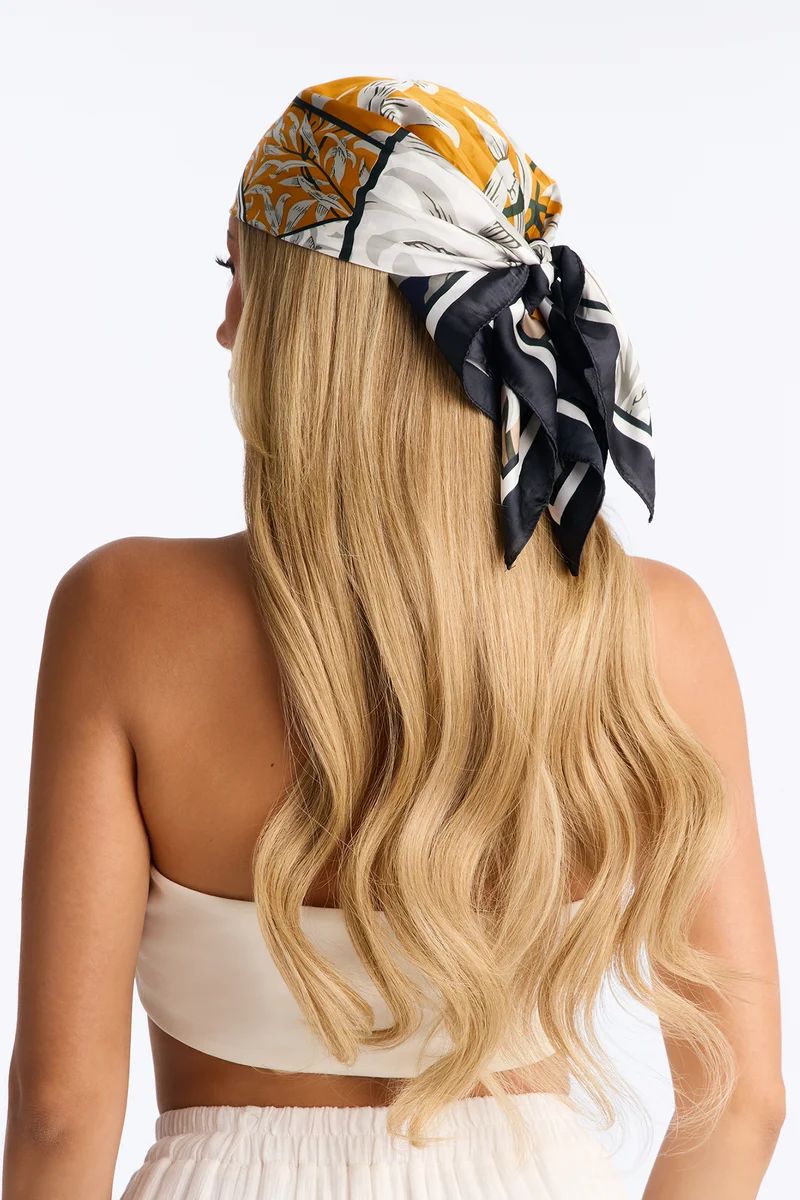 Leaves In The Wind Head Scarf - Grey/combo