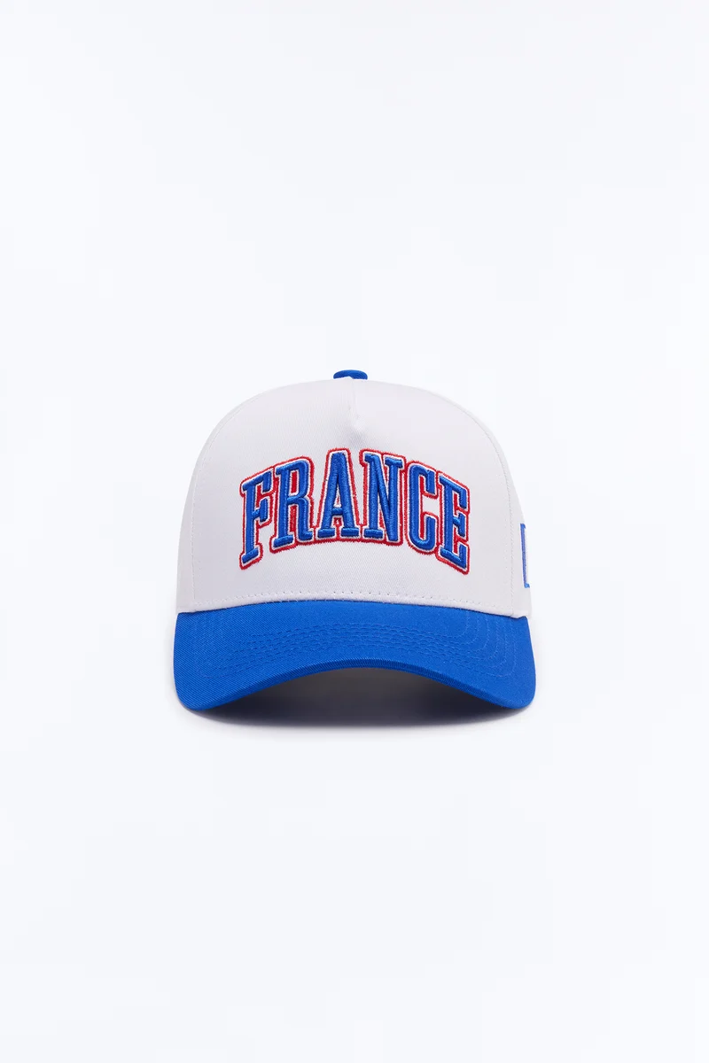 France Love Baseball Hat - White/Blue