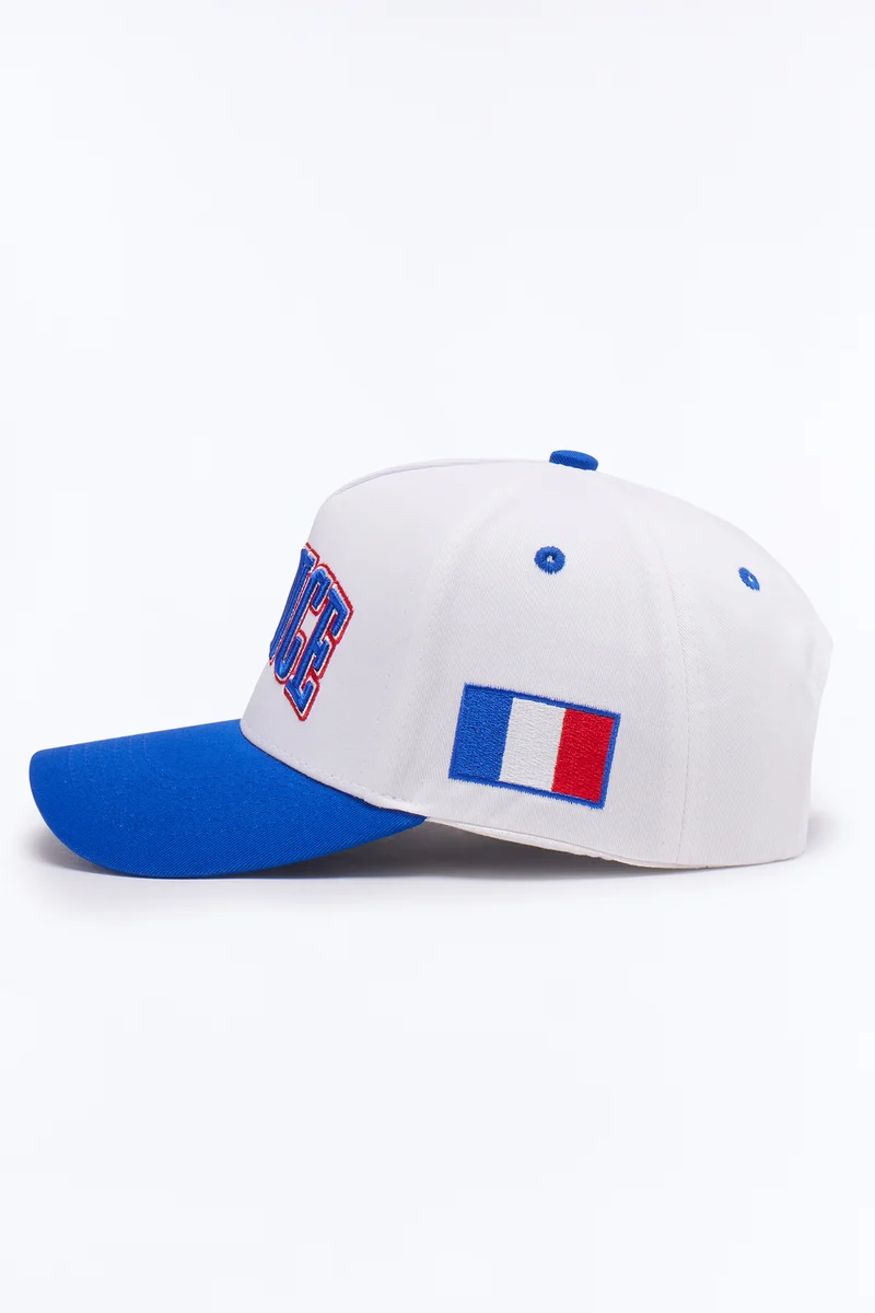 France Love Baseball Hat - White/Blue