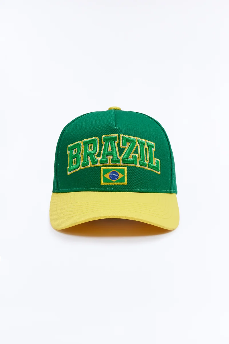 Brazil Love Baseball Hat - Green/combo