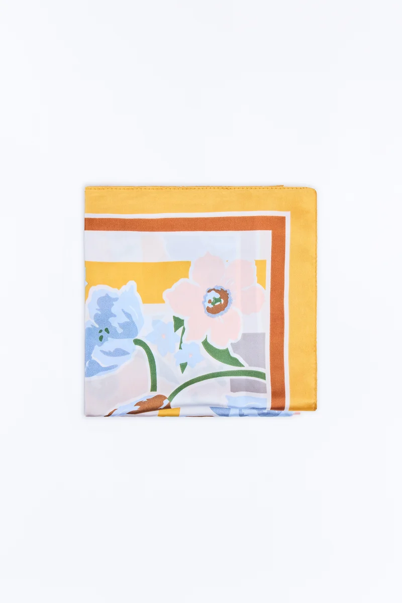 Flowers Of Sicily Head Scarf - Blue/combo