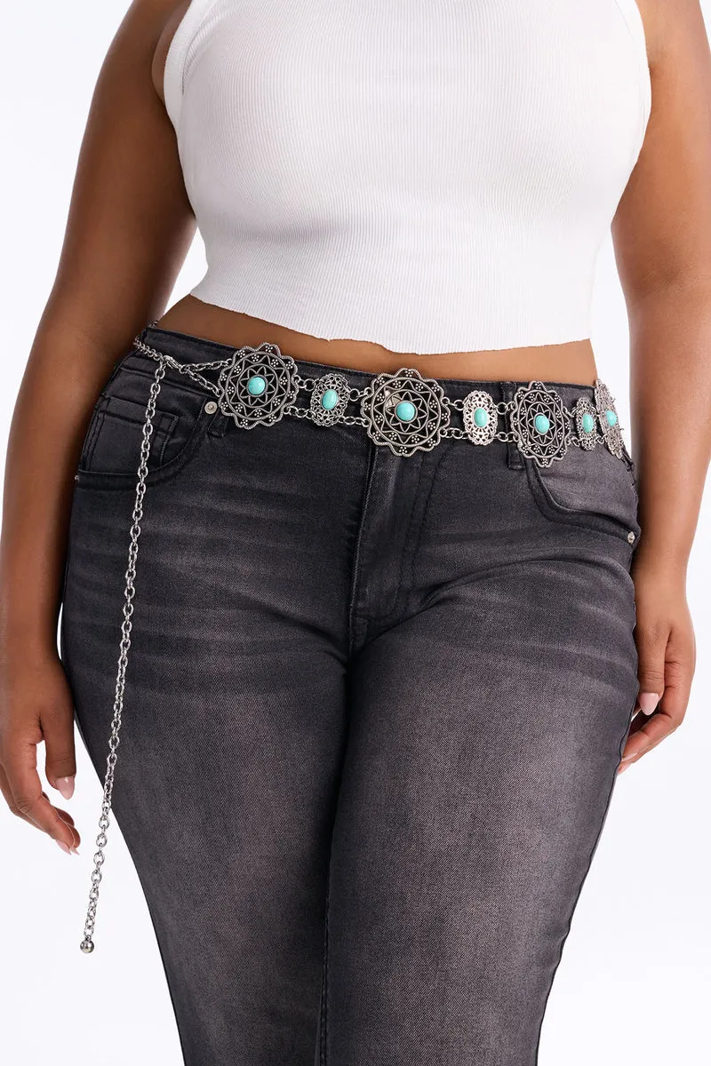 Flowers Of Metal Chain Belt - Silver/Combo