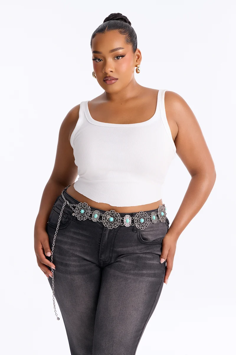 Flowers Of Metal Chain Belt - Silver/Combo