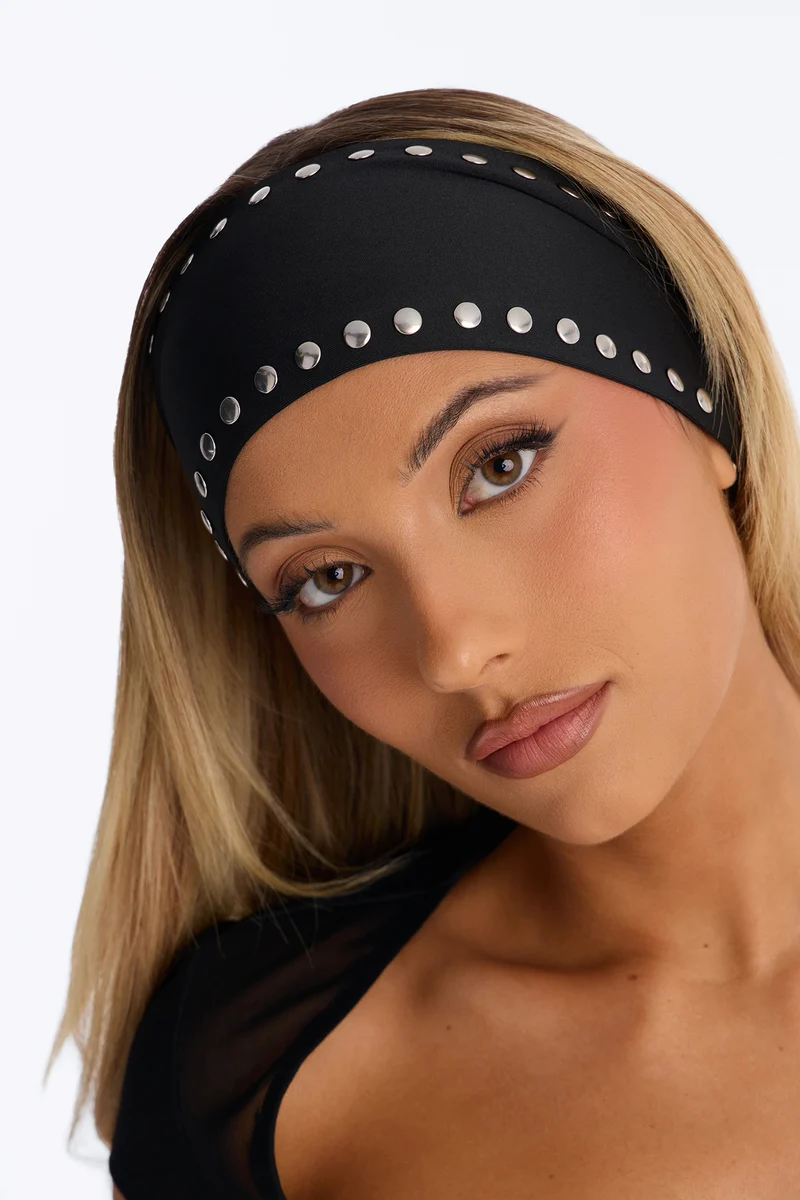 City Lights Studded Headband - Black