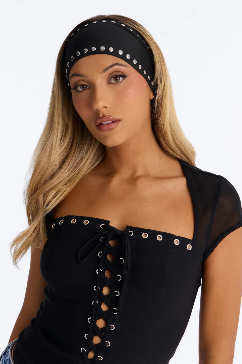 City Lights Studded Headband - Black