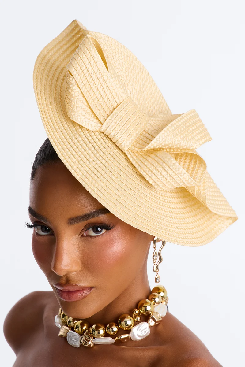 Sun-Kissed Straw Fascinator - Natural