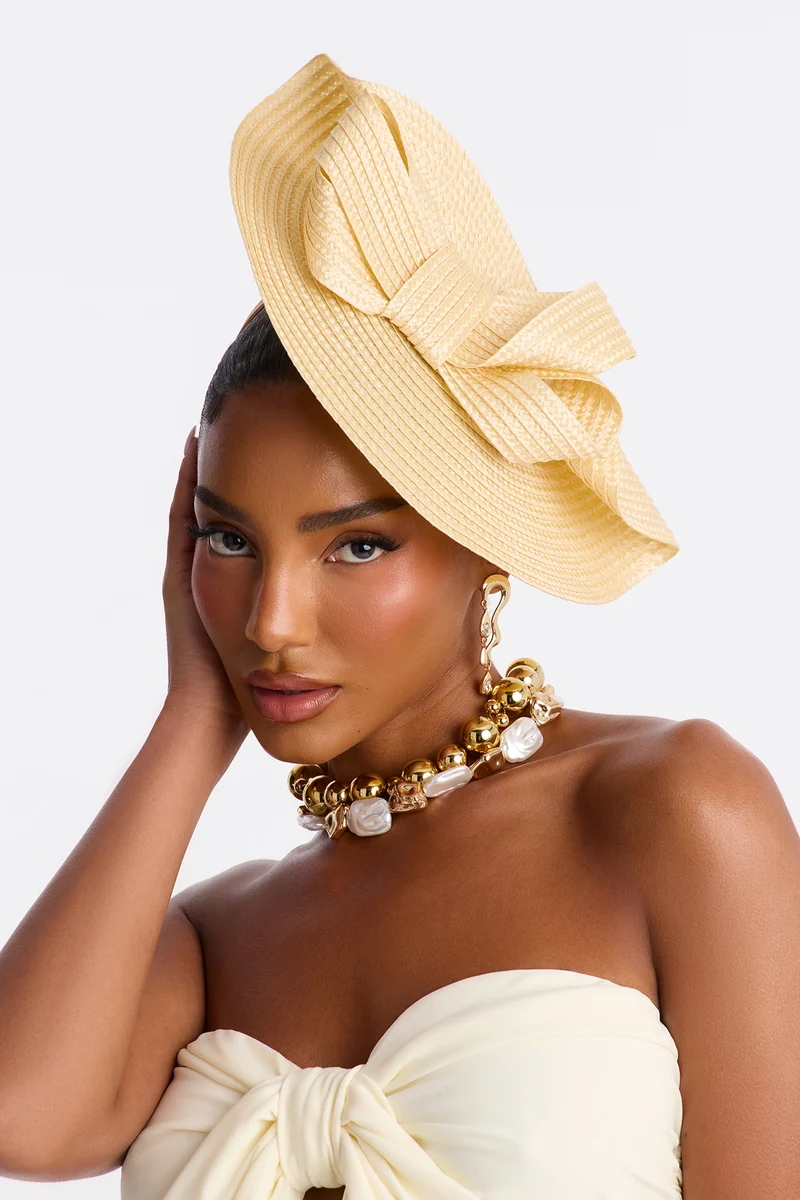 Sun-Kissed Straw Fascinator - Natural