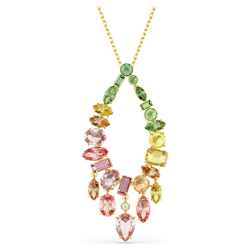 Pendentif Swarovski - Gema - Tailles variées - Grand modèle - Multicolore & Doré