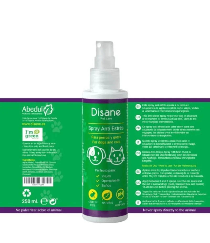 Spray anti estrés natural para perros y gatos