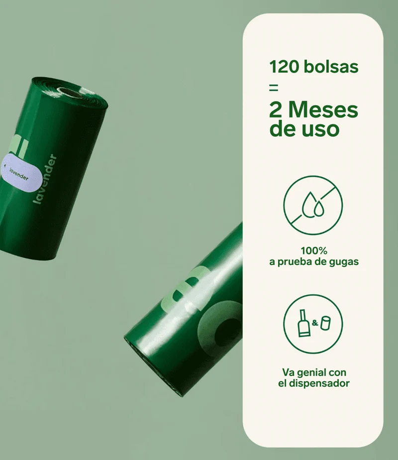 Bolsas para excrementos de Perro con Perfume 120 unidades