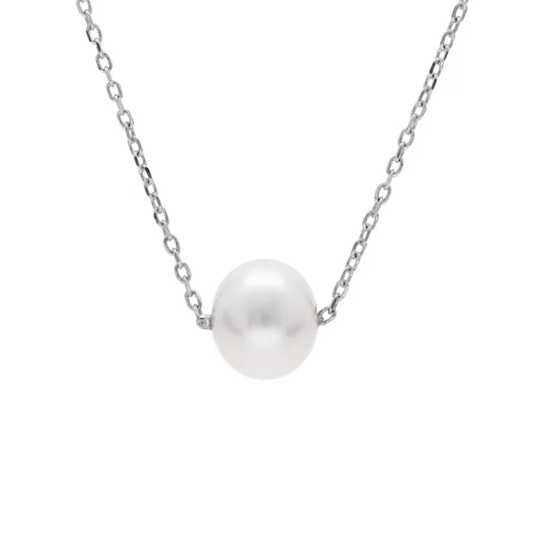 Collier perle de culture d’eau douce 8 mm – Argent 925 rhodié | Azuline