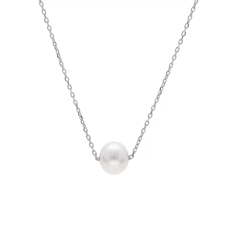Collier perle de culture d’eau douce 8 mm – Argent 925 rhodié | Azuline