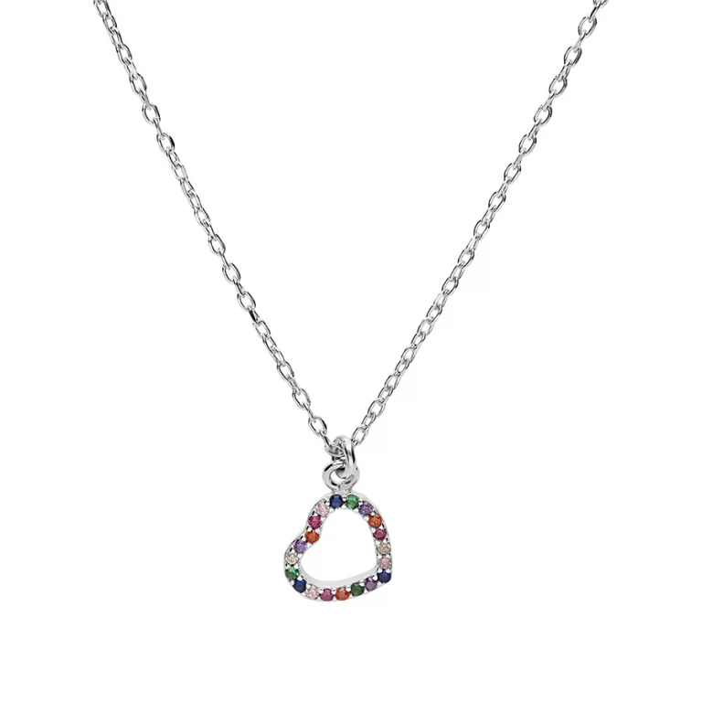 Collier cœur à multicolores – Argent 925 rhodié | Azuline