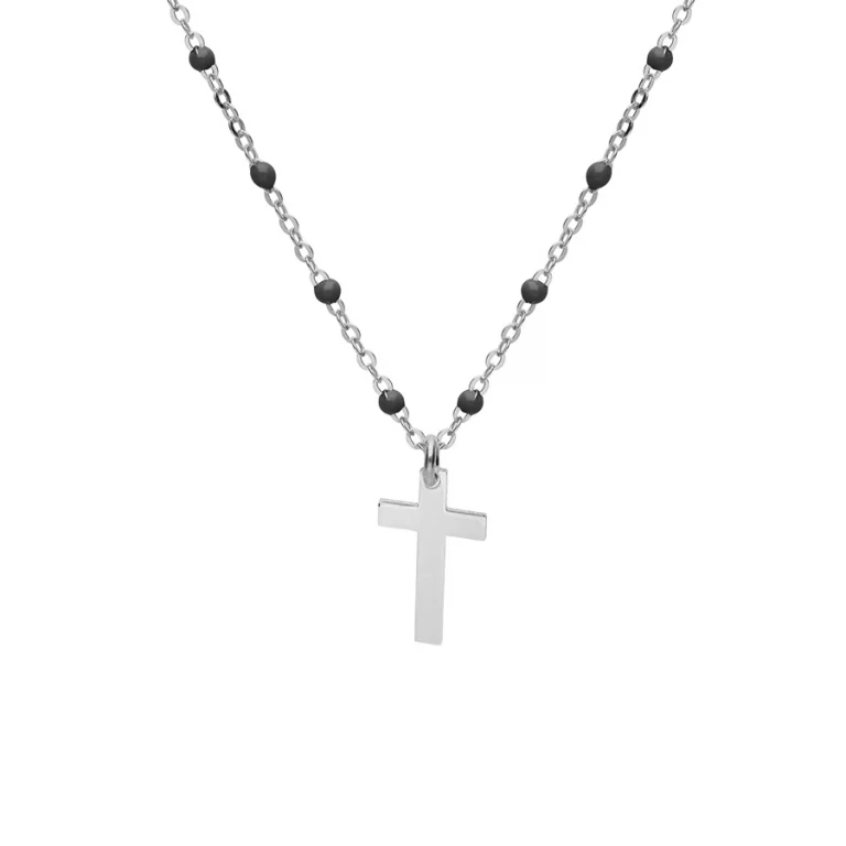 Collier croix en résine – Argent 925 rhodié | Azuline