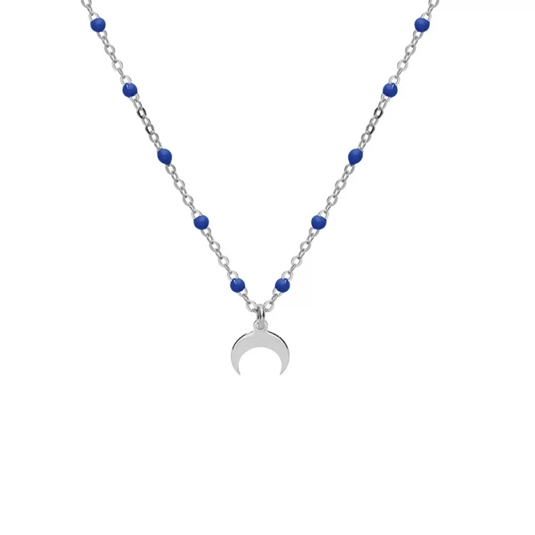 Collier demi lune en résine – Argent 925 rhodié | Azuline
