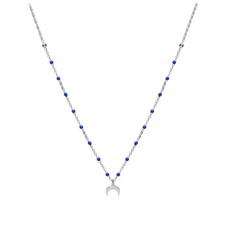 Collier demi lune en résine – Argent 925 rhodié | Azuline