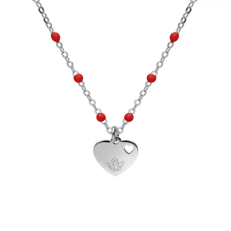 Collier cœur gravé – Argent 925 rhodié | Azuline