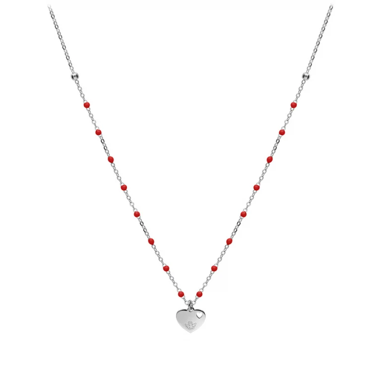 Collier cœur gravé – Argent 925 rhodié | Azuline