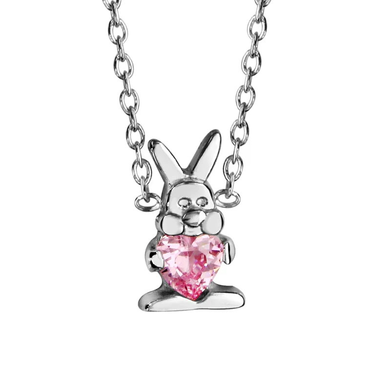 Collier enfant petit lapin 38 cm – Argent 925 rhodié | Azuline