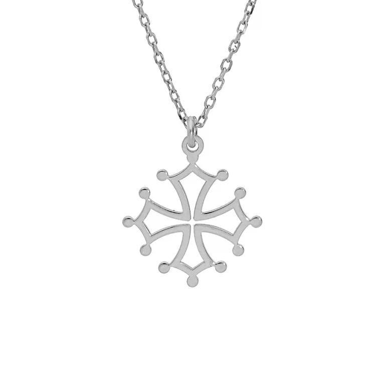 Collier croix petit modèle – Argent 925 rhodié | Azuline
