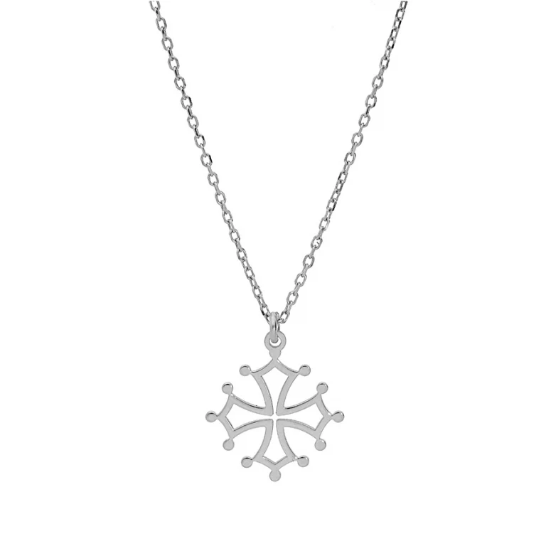 Collier croix petit modèle – Argent 925 rhodié | Azuline