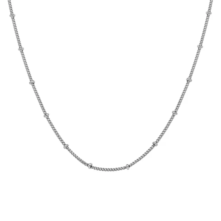 Collier maille gourmette à boules – Argent 925 rhodié | Azuline