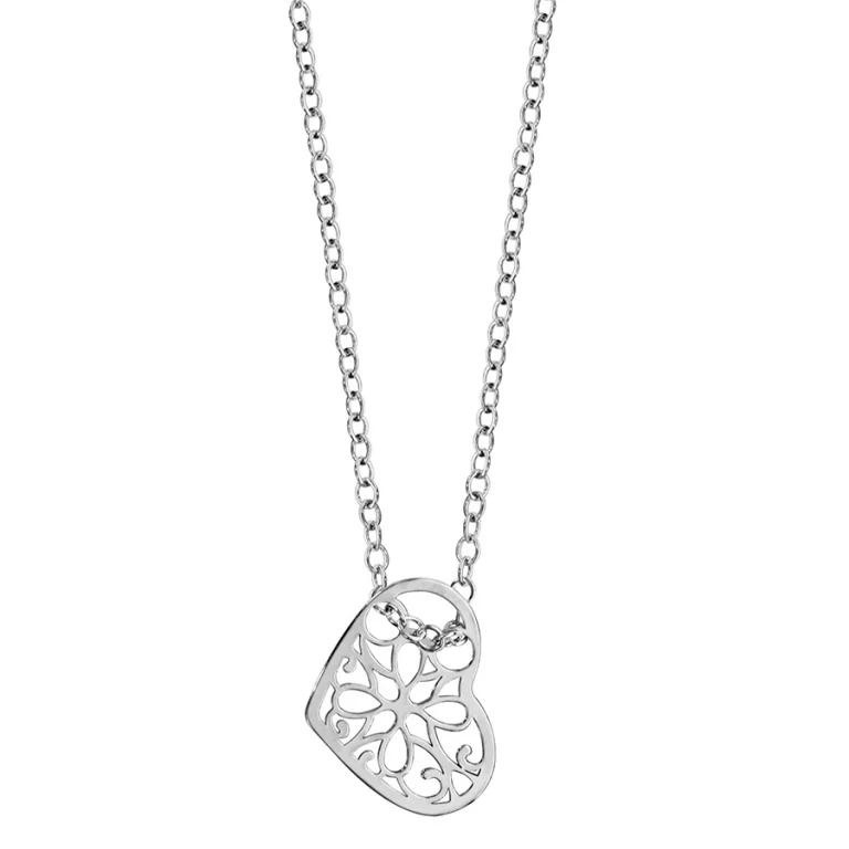 Collier cœur ajouré petit modèle – Argent 925 rhodié | Azuline
