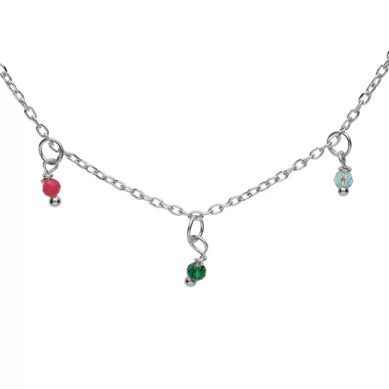 Collier pampille à empierré multi couleurs – Argent 925 rhodié | Azuline