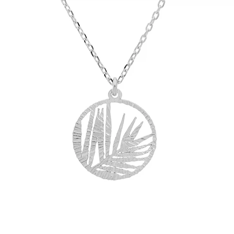 Collier feuillage ajouré texturé – Argent 925 rhodié | Azuline