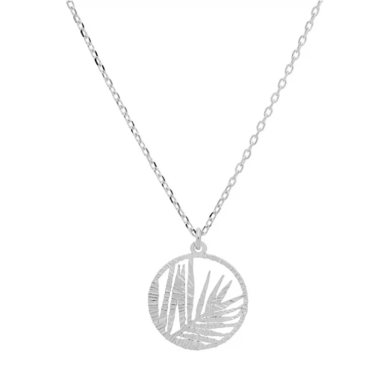Collier feuillage ajouré texturé – Argent 925 rhodié | Azuline