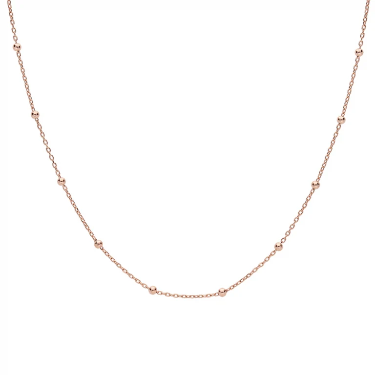 Collier long boules 50 cm – Argent 925 doré rose | Azuline