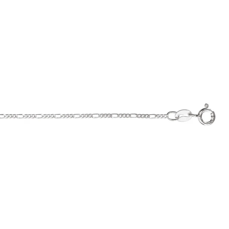 Collier maille figaro 1+3 en 1 1,4 mm – Argent 925 rhodié | Azuline