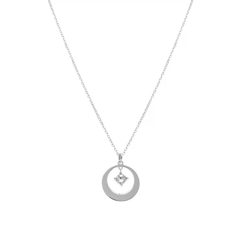 Collier cercle serti d’oxydes blancs – Argent 925 rhodié | Azuline