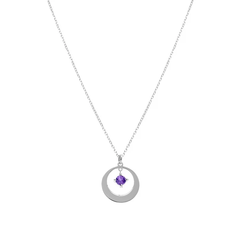 Collier cercle à oxyde violet – Argent 925 rhodié | Azuline
