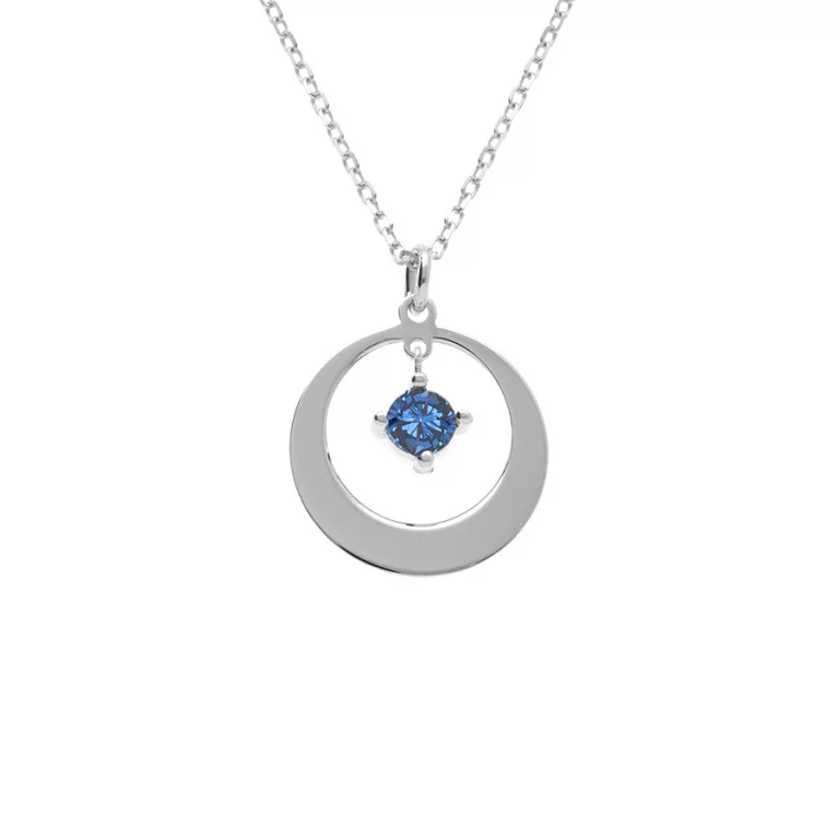 Collier cercle à oxyde bleu foncé – Argent 925 rhodié | Azuline