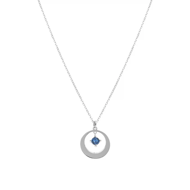 Collier cercle à oxyde bleu foncé – Argent 925 rhodié | Azuline