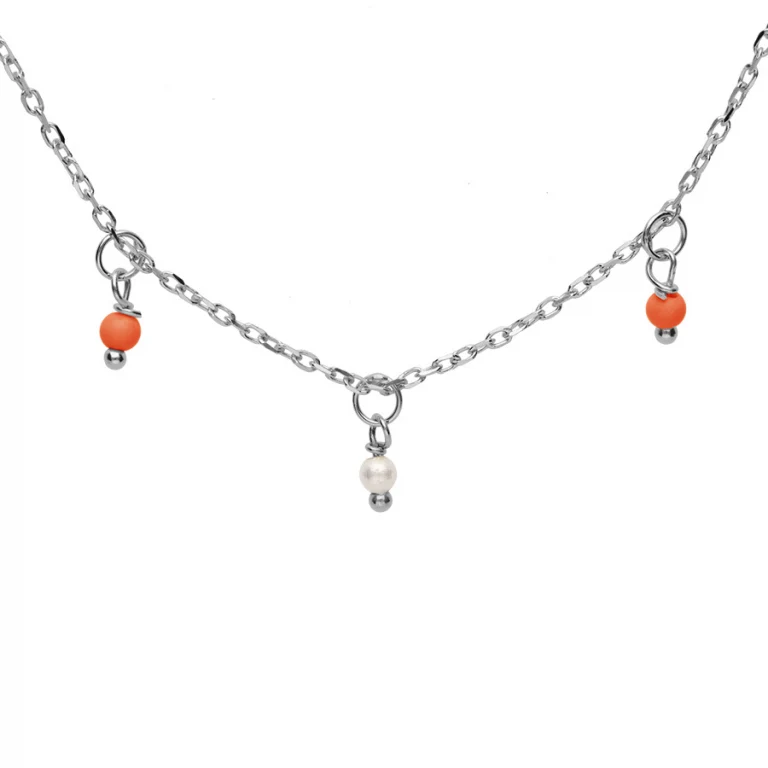 Collier pampille en résine à boules – Argent 925 rhodié | Azuline