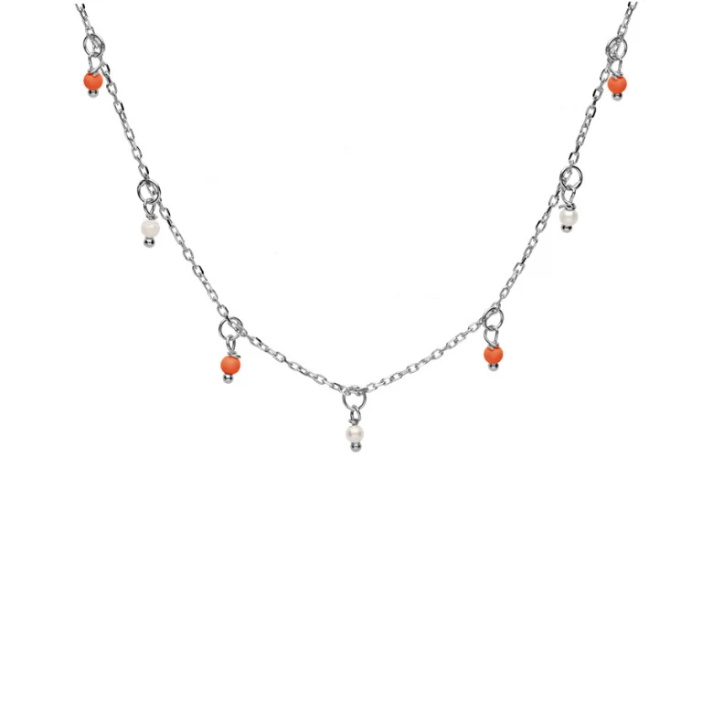 Collier pampille en résine à boules – Argent 925 rhodié | Azuline