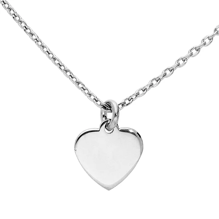 Collier cœur lisse et infini – Argent 925 rhodié | Azuline