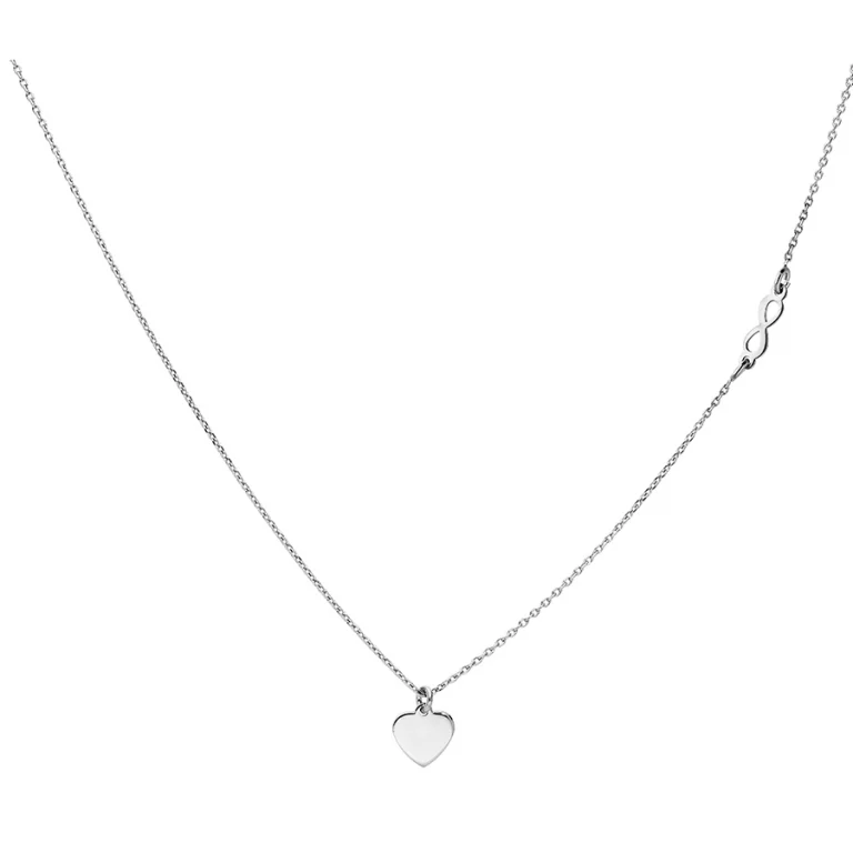 Collier cœur lisse et infini – Argent 925 rhodié | Azuline