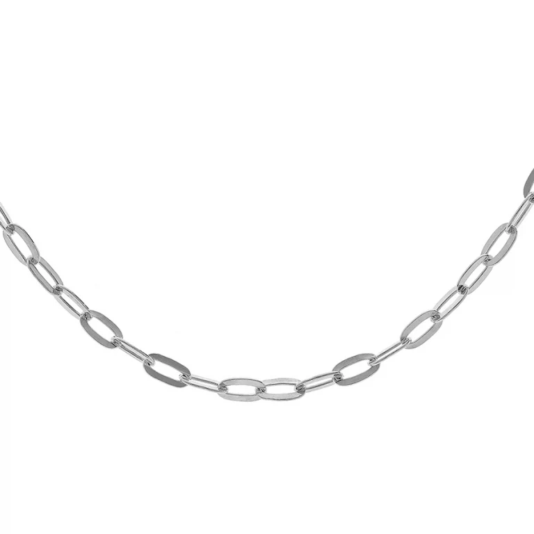 Collier ras de cou maille rectangulaire moyenne 40 cm – Argent 925 rhodié | Azuline
