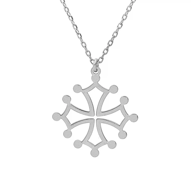 Collier croix grand modèle – Argent 925 rhodié | Azuline