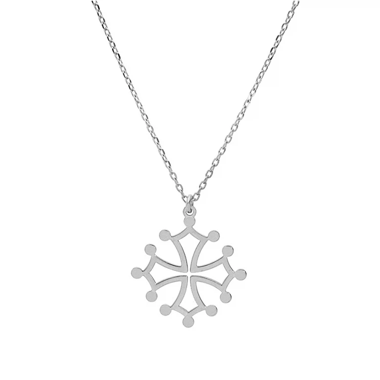 Collier croix grand modèle – Argent 925 rhodié | Azuline