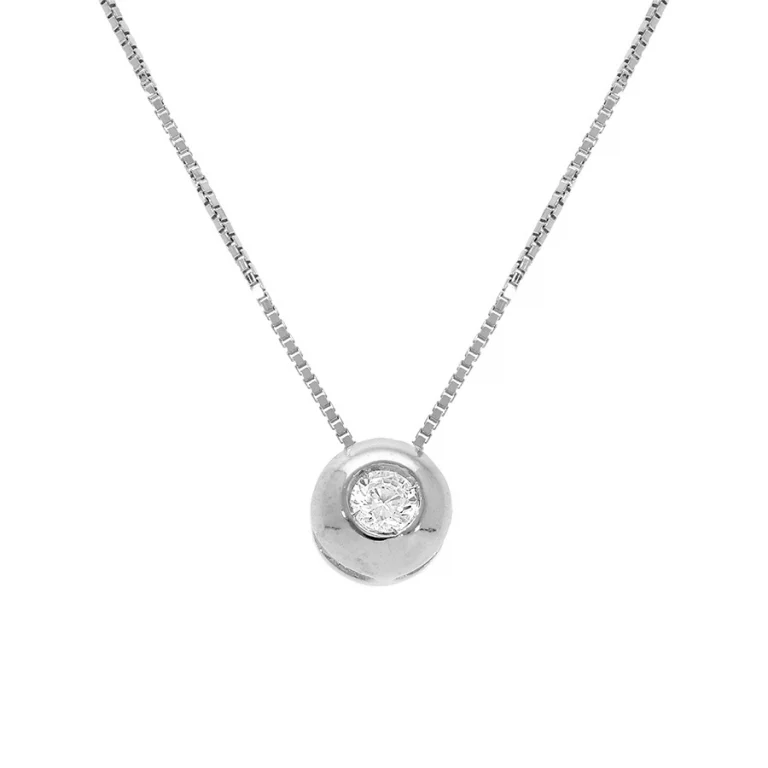 Collier rond serti d’oxydes blancs – Argent 925 rhodié | Azuline